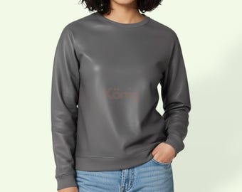 Handmade Lambskin Leather Crewneck Sweatshirt | Women's Luxury Pullover