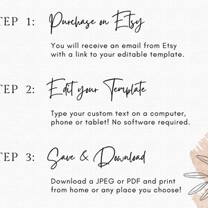 Instant download template upon purchase