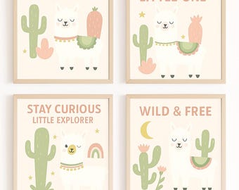 Llama Nursery Print Set | Pastel Boho Kids Decor (Digital Download)