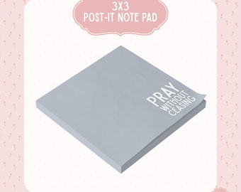 Pray Without Ceasing Post-it Note Pads | Christian Scripture Sticky Notes, Inspirational Quote Memo Pad, Mini Gift for Encouragement