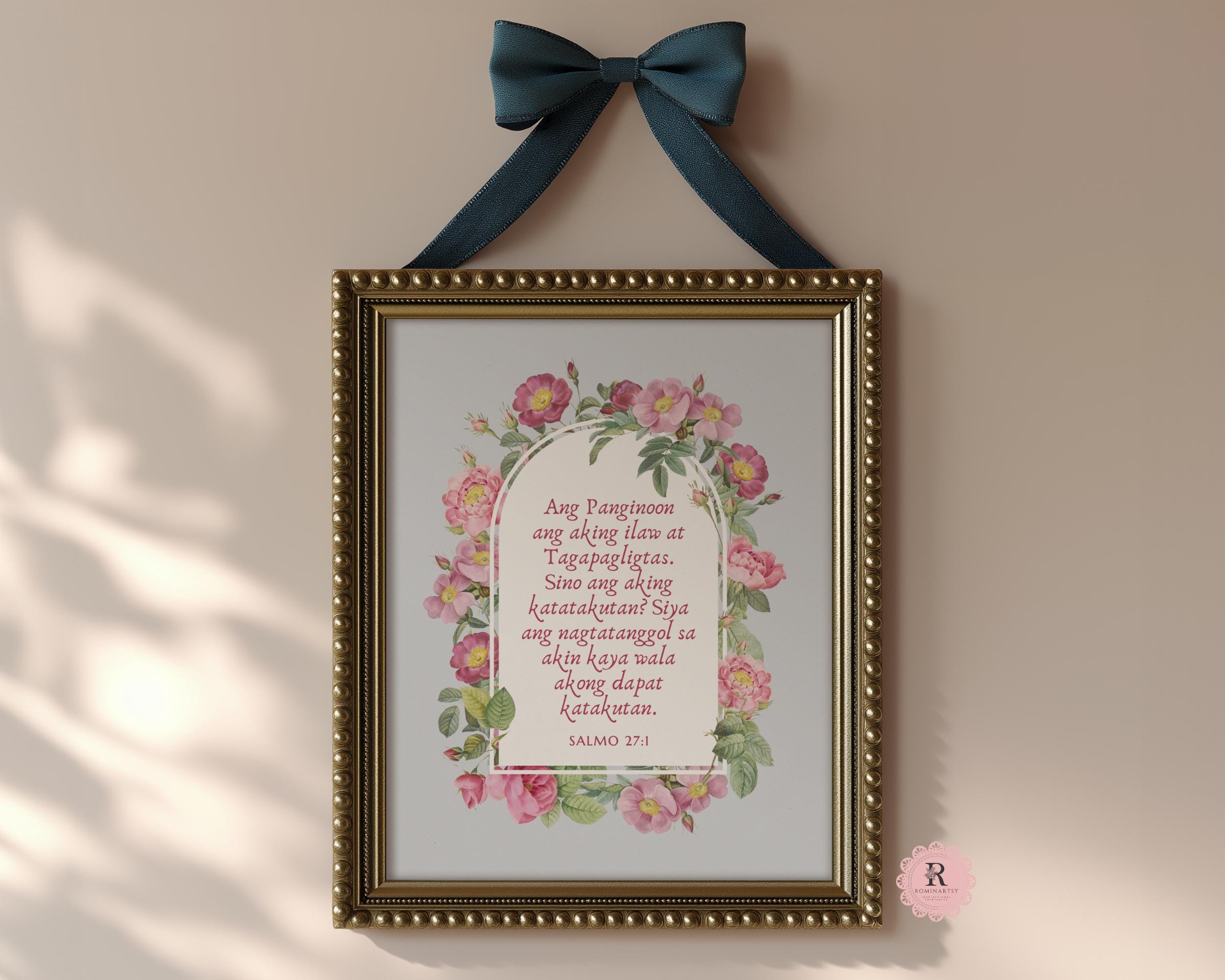 Filipino Wall Art Christian Vintage Rose Design, Antique Style Tagalog ...