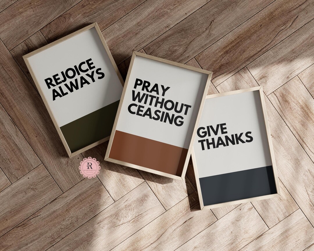 Christian Wall Art Minimalist Typography Printable Quotes Set of 3 Home ...