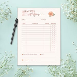 Finanzas Suaves: Planificador de presupuesto y atención plena imprimible de 6 páginas / A4, A5, Carta EE. UU. / Seguimiento financiero sencillo para mujeres