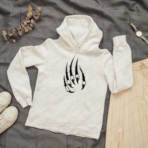 Claw Marks Black and White Hoodie