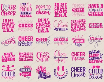 Cheer svg Bundle, Cheerleading svg, Cheer svg, Cheer Squad svg, Cheer team svg, Cheerleader girl svg, Cheer Mom svg, Cut file for Cricut