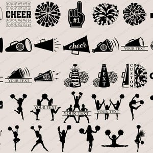 Cheerleader SVG-Bundle, Cheerleader Clipart, Cheerleader SVG, Cheerleader Cut-Dateien für Cricut, Cheerleader Silhouette, jubeln Aufmunterung für Cricut, Png, Dxf