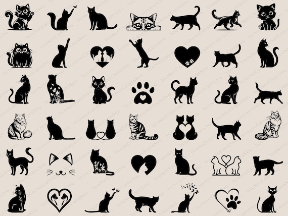Cat Silhouette, Cat SVG, Cat Head SVG, Cat Face SVG, Cat Cut Files, Cat Design, Kitten Svg, Cat Vector, Kitty Svg, Pet Silhouette