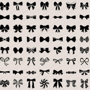 Pacchetto SVG fiocco nastro, SVG nastro, fiocco svg, regalo SVG, papillon SVG, PNG, file SVG per Cricut, Silhouette, regalo fiocco svg, Cricut