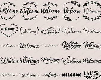 Willkommen SVG-Bundle, Willkommensschild-Svg, Haus-Svg, Bauernhaus-Svg, Willkommens-Bundle, Willkommen-Schnittdatei, Zitate-Svg-Datei für Cricut, Silhouette-Svg