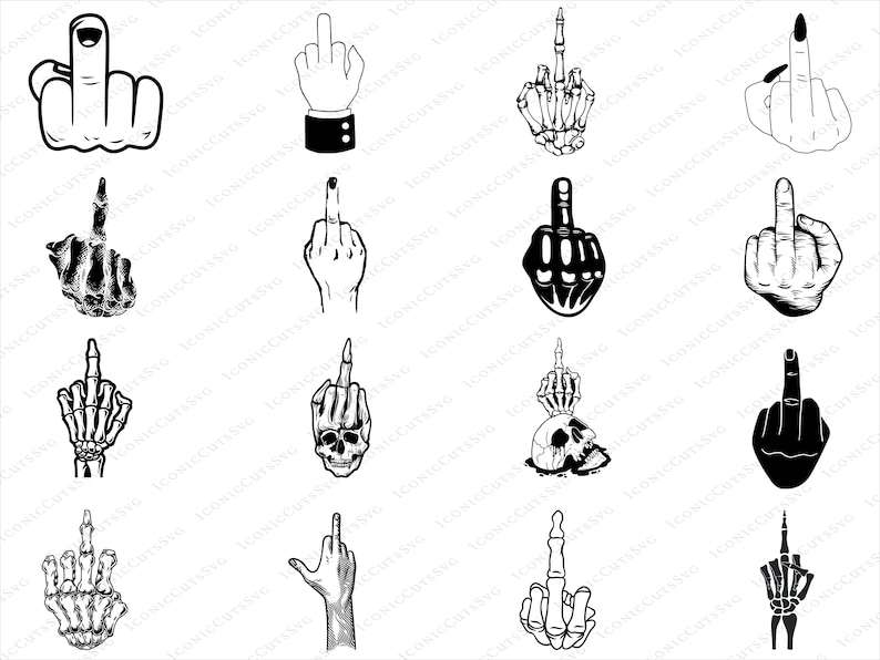 Middle Finger Dxf File Middle Finger Svg Bundle, Middle Finger Cut File for Circut, Middle ...