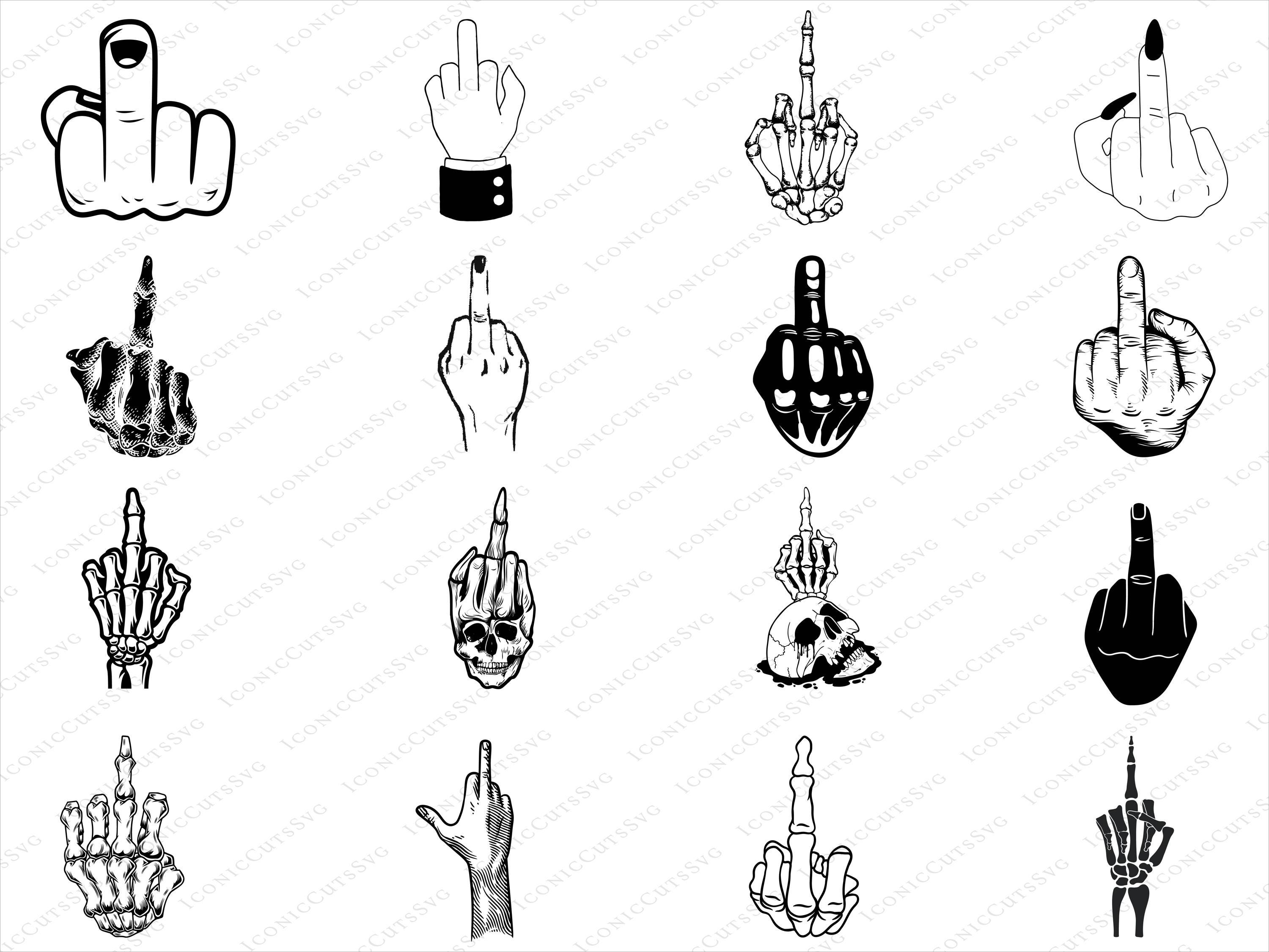 Middle Finger Svg Bundle, Middle Finger Cut File for Circut, Middle ...