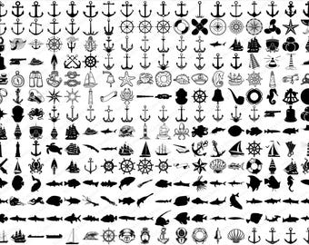 Nautisk SVG-paket, nautisk PNG-paket, nautisk clipart, nautisk SVG-klippfiler för Cricut, nautisk silhuett, seglingssvg, ankarsvg