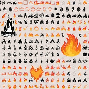 Bundle SVG feu, clipart feu, fichiers Svg feu, feu flammes Svg, flammes cadre Svg, feu cadre Svg, Png feu, feu SVG, feu eps