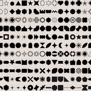 Paquete SVG de formas básicas / Paquete PNG de formas básicas / Clipart de formas básicas / Etiquetas SVG / Etiquetas SVG / Banner SVG / Forma geométrica básica / Etiquetas de nombre SVG