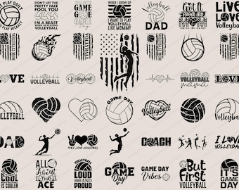 Volleyball Svg Bundle, Volleyball Png Bundle, volleyball mom svg, volleyball player svg, Volleyball Split Monogram Svg, Volleyball cricut