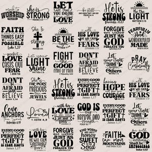 Paquete de SVG cristianos, SVG de fe cristiana, SVG de versículo bíblico, SVG de Jesús, SVG religioso, SVG de hijo de Dios, SVG de amor a Dios, archivo de corte SVG