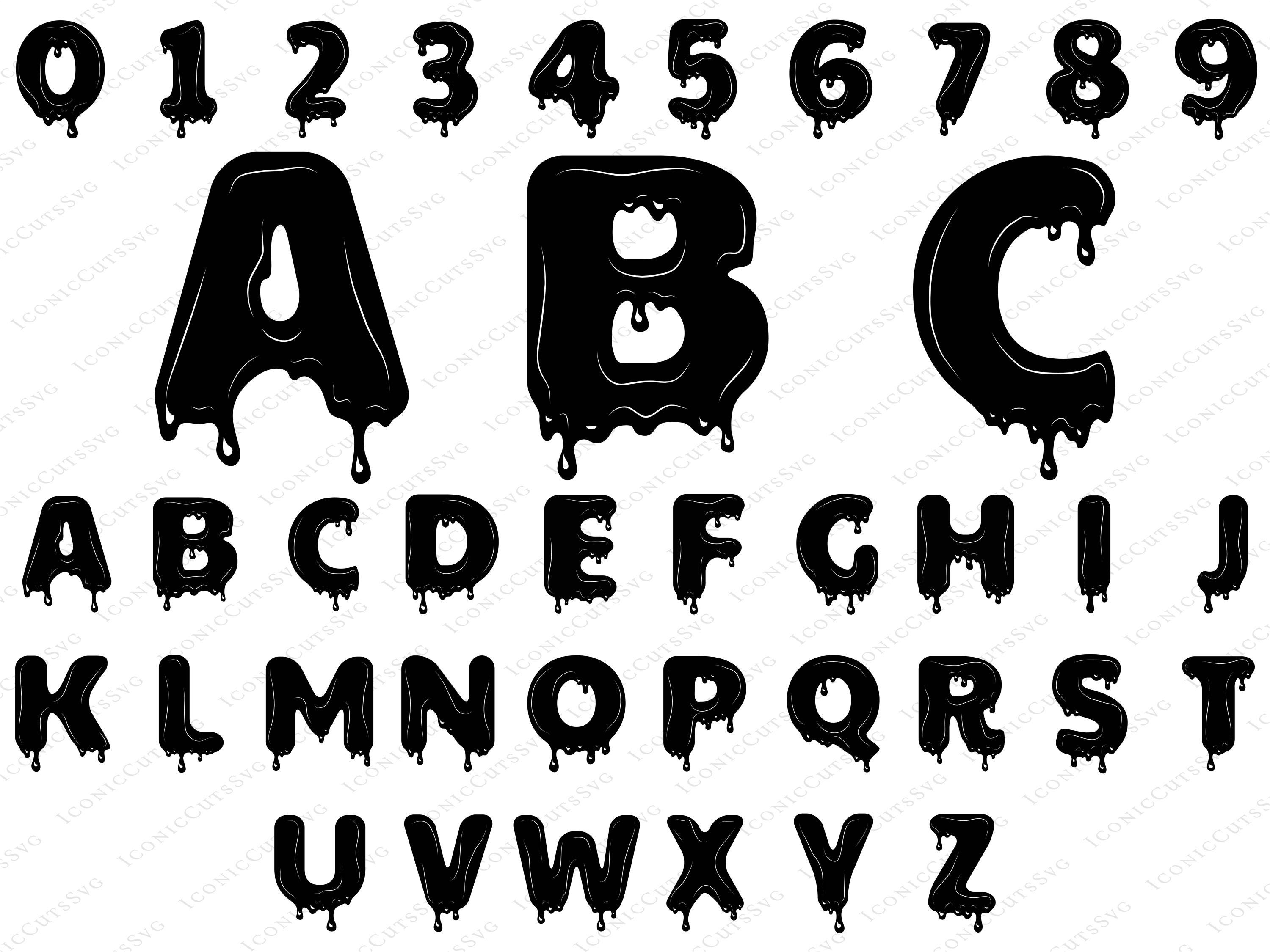 Drip Font SVG, Dripping Font SVG, Svg File for Cricut, Dripping Font ...