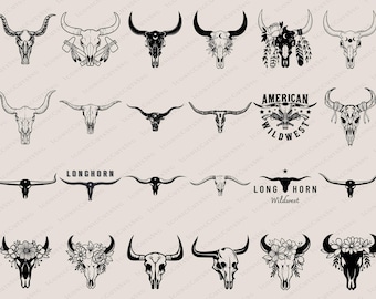 Texas Longhorn Head Instant Download SVG, PNG, EPS, Dxf digital download