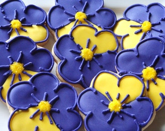 Purple Pansy Cookies 1 dozen