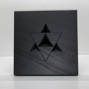 Merkaba Star Tetrahedron, Hand Carved in Slate