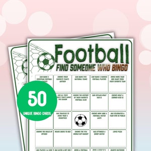 Soccer Bingo Game: 50 Football Birthday Party Cards (Digital Download)