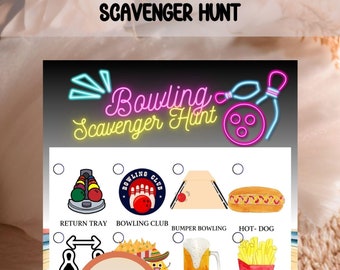 Bowling Scavenger Hunt: Printable Kids Party Game (Digital Download)