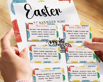 Easter Scavenger Hunt for Kids: 40 Clue Cards  from the Easter Bunny (Printable PDF)