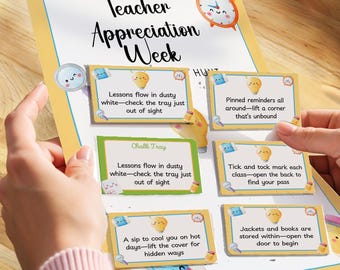 Editable School Scavenger Hunt: Teacher Appreciation Week, Kids & Adult Versions (Digital Download)