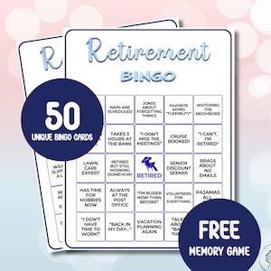 Retirement Bingo Game – Printable Retirement Party Game for Coworkers & Friends – US Letter Size PDF – Instant Download