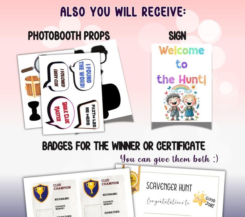 Bible Verse Treasure Hunt – 18 Printable Clue Cards | Scripture ...