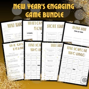 New Years Game Bundle, New Years Eve Printable Games, New Years Activity, New Years Party, New Years Eve Party Games