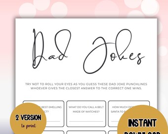 Dad Jokes Baby Shower Game: Gender Neutral, US Letter & A4 (Instant Download)