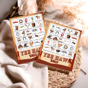 Cowboy Bingo Game: 50 Western Rodeo Cards (digital Download) - Etsy