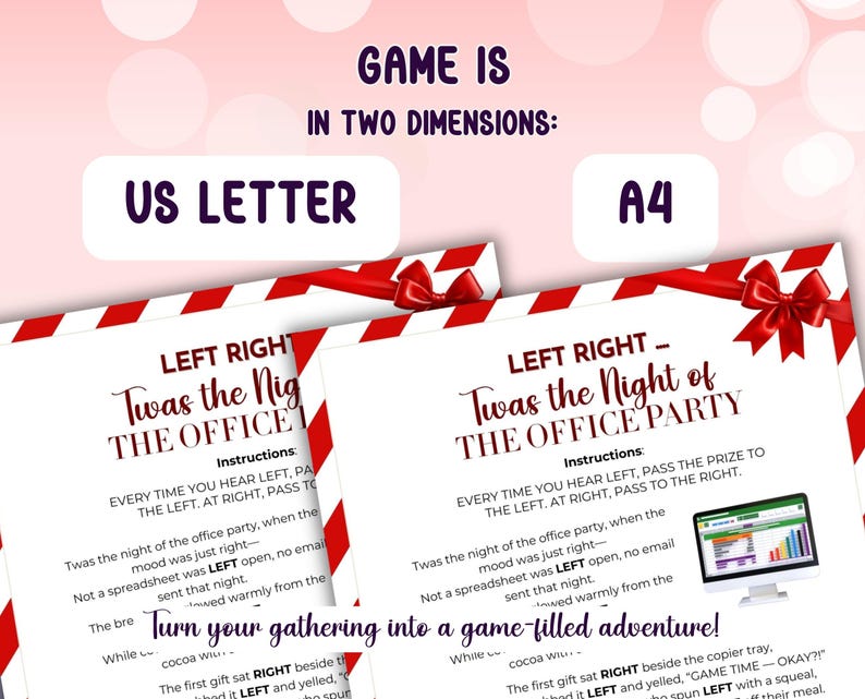 Holiday Office Party Left Right Game – Printable Pass-the-gift Story ...