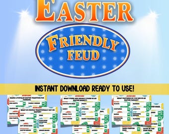 Easter Friendly Feud Game: Family Activity (Printable PDF)