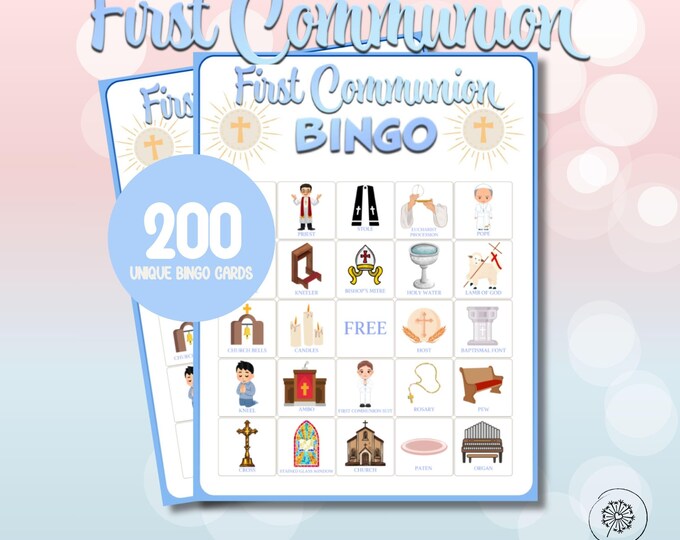 First Communion BINGO Printable Game | Instant Download | Classroom ...