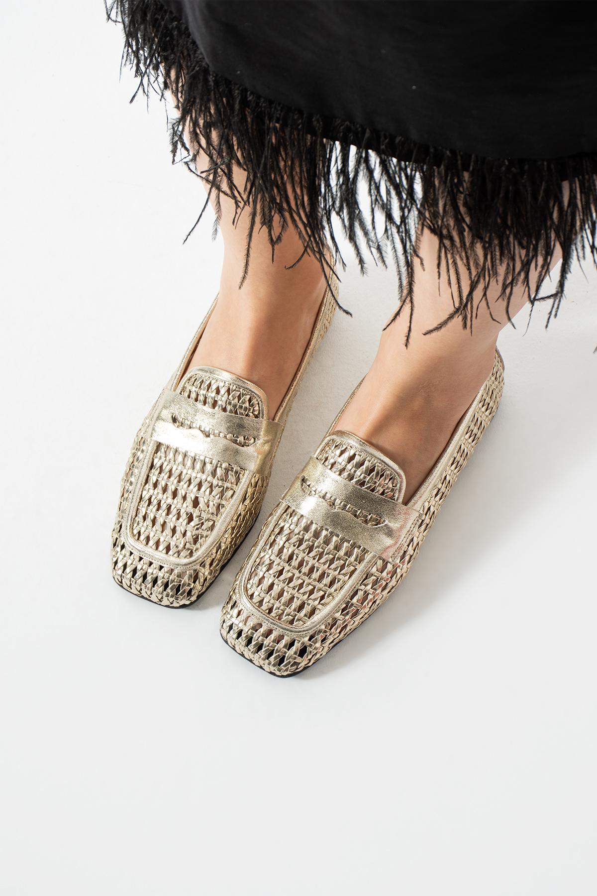 Gold Studded Loafers - Etsy