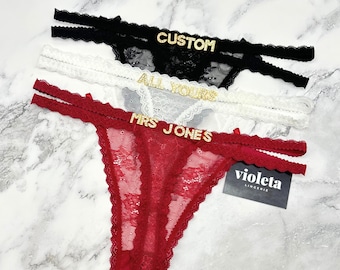 Personalised Name Thong, Custom Name Thong, Custom Name Thong With Letters, Custom Name G-Strings
