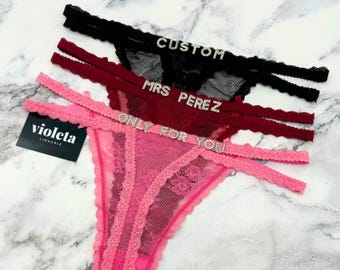 Tanga personalizada com nome, tanga personalizada, presente de aniversário, tanga personalizada com pingentes de prata e nome