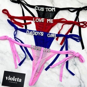 Custom Name Thong, Anniversary Gift, Gift for Him, Couple Gift, Silver Name Thong, Personalised Name Thong