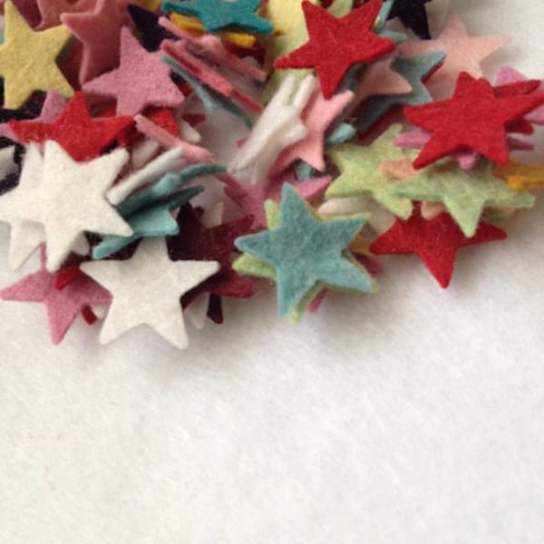 40 kleine 3/4"Wollfilzsterne (Mixed only)