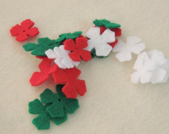 48- Die cut Felt Lilac Flowers,  Christmas