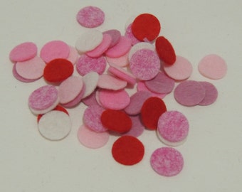 Wool Felt Die cut 1/2 inch Circles ,  Valentines