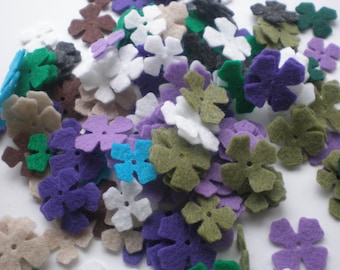 100- Die cut Felt Lilac Flowers,  Color of your choice