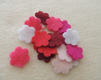 50 - Die cut Small Felt Flowers, DIY Valentines Embellishment