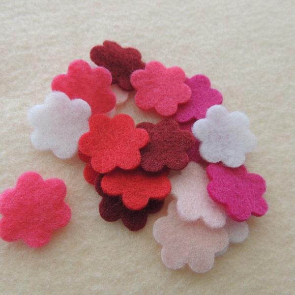 50 - Die cut Small Felt Flowers, DIY Valentines Embellissement
