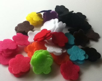 100- Die cut Felt 5 Petal Small Flowers, Variety or a color of your choice (1.0 Inch)