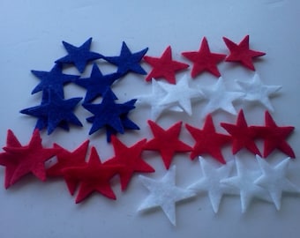 60 - Die cut 1"  Felt Star  (4th of July)