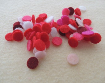 50- Die cut Felt Mini Circle, Valentine color