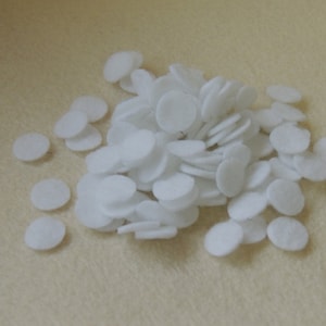100 - 1/2&quot;  Inch Die Cut Felt Circles, White OR Your choice of color (half inch circle)
